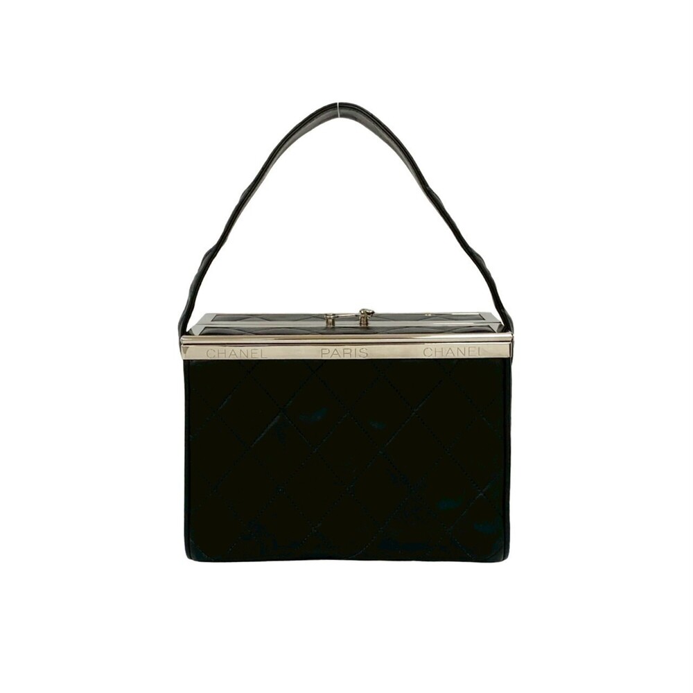 CHANEL Black Lambskin Leather Logo Vanity Bag - Picture 3 of 10